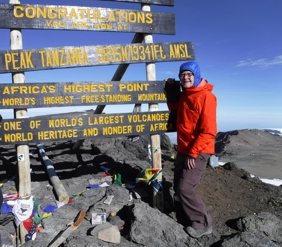 Doctor Lee McKinley at Mount Kilimanjaro.